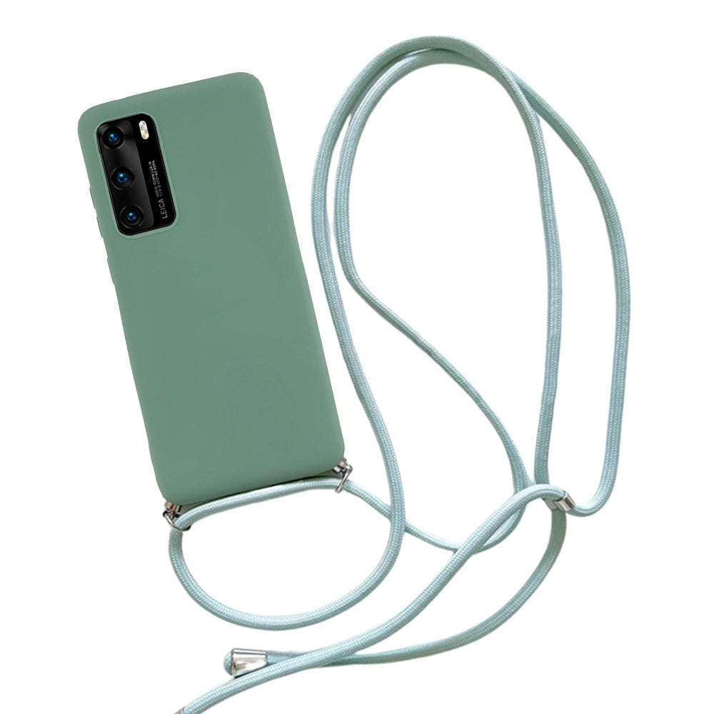 Anymob Huawei Phone Case Green Necklace Lanyard Crossbody Cord Rope Soft Silicone-Mobile Phone Cases-PEROZ Accessories