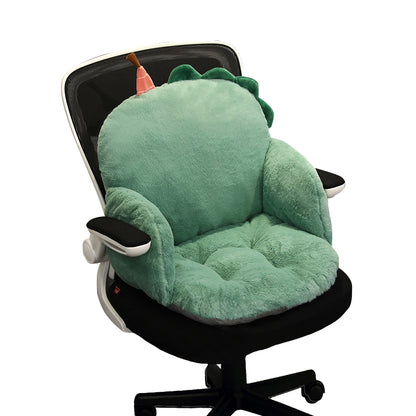 SOGA Green Dino Shape Cushion Soft Leaning Bedside Pad Sedentary Plushie Pillow Home Decor-Chair &amp; Sofa Cushions-PEROZ Accessories