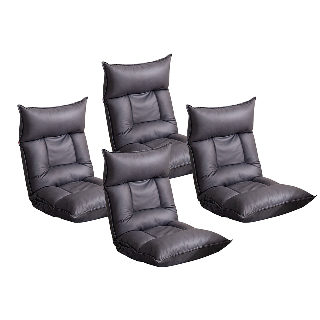 SOGA 4X Grey Lounge Recliner Lazy Sofa Bed Tatami Cushion Collapsible Backrest Seat Home Office Decor-Recliner Chair-PEROZ Accessories