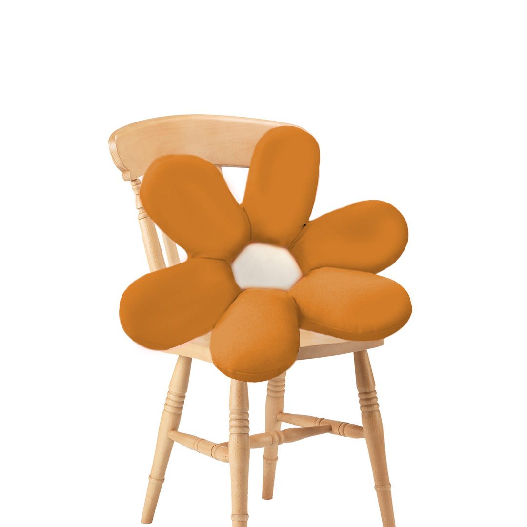 SOGA Coffee Daisy Flower Shape Cushion Soft Leaning Bedside Pad Floor Plush Pillow Home Decor-Chair & Sofa Cushions-PEROZ Accessories