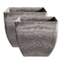 SOGA 2X 27cm Rock Grey Square Resin Plant Flower Pot in Cement Pattern Planter Cachepot for Indoor Home Office-Indoor Pots, Planters and Plant Stands-PEROZ Accessories