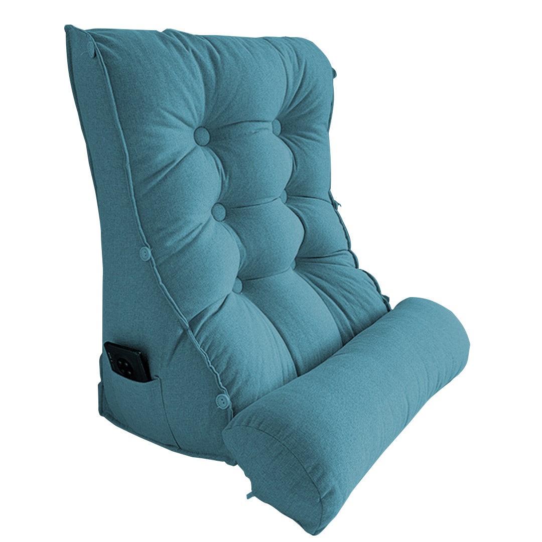 SOGA 60cm Blue Triangular Wedge Lumbar Pillow Headboard Backrest Sofa Bed Cushion Home Decor-Headboard Pillow-PEROZ Accessories