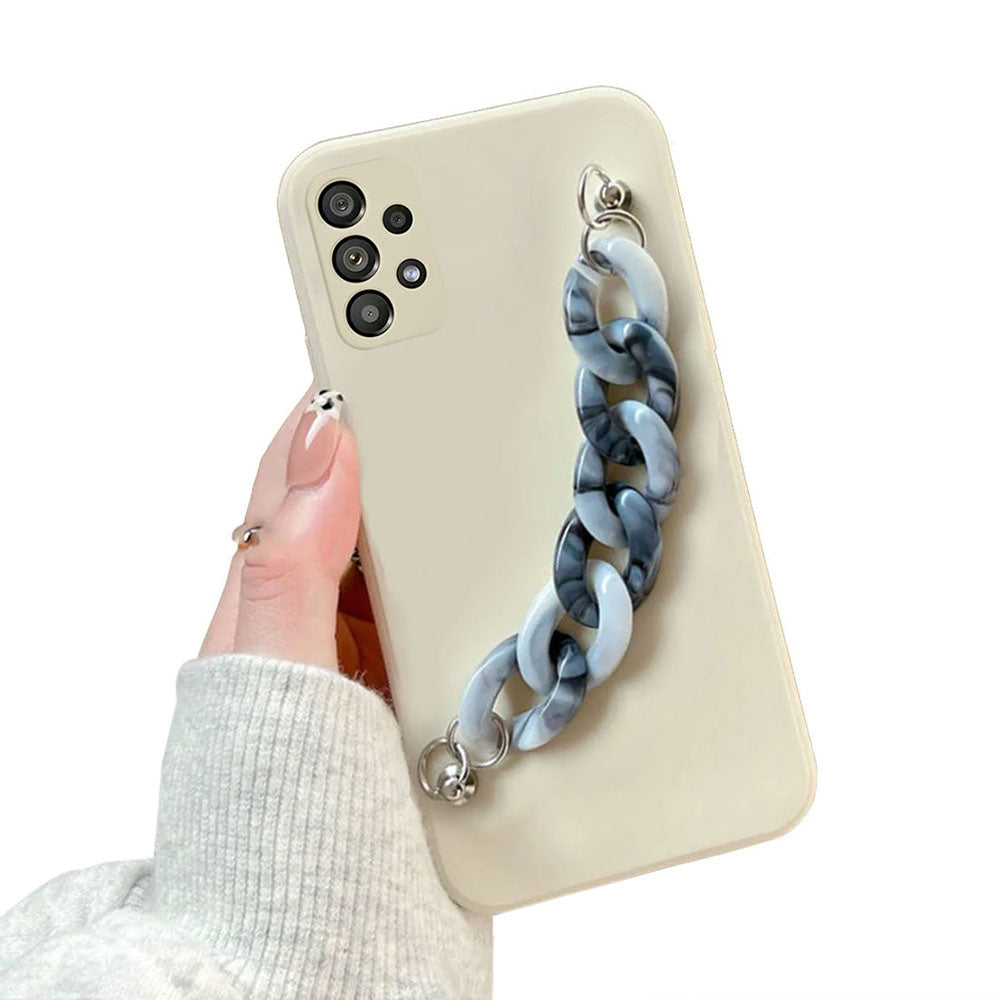 Anymob Samsung Mobile Marble Bracelet Phone Case in White Blue Case Design For S10 S20 S21 S22 Plus Ultra FE Note With Wrist Strap Silicone Cover-Mobile Phone Cases-PEROZ Accessories