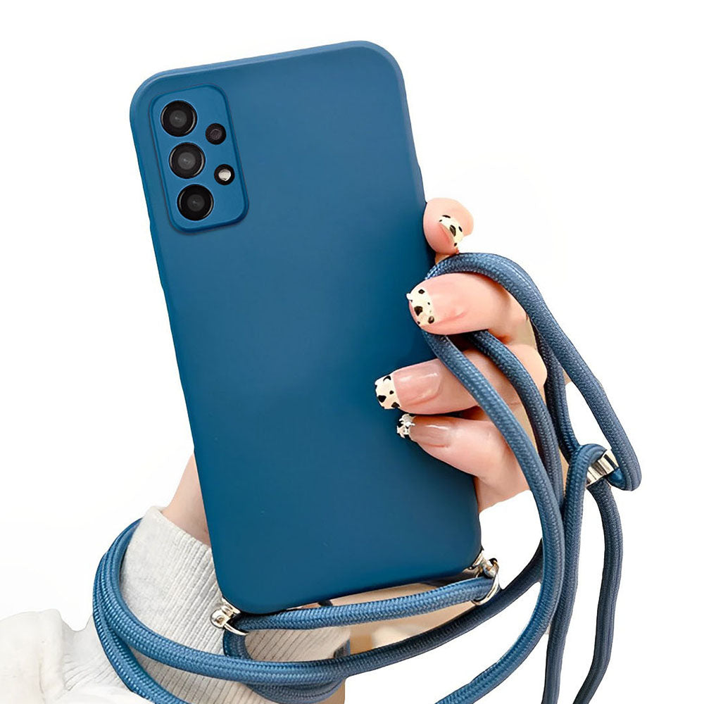 Anymob Samsung Phone Case Dark Blue Crossbody Necklace Lanyard-Mobile Phone Cases-PEROZ Accessories