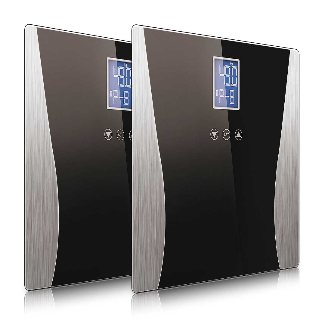 SOGA 2X Wireless Digital Body Fat LCD Bathroom Weighing Scale Electronic Weight Tracker Black-Body Weight Scales-PEROZ Accessories