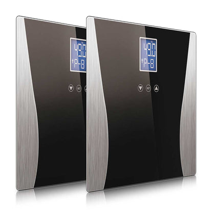 SOGA 2X Wireless Digital Body Fat LCD Bathroom Weighing Scale Electronic Weight Tracker Black-Body Weight Scales-PEROZ Accessories
