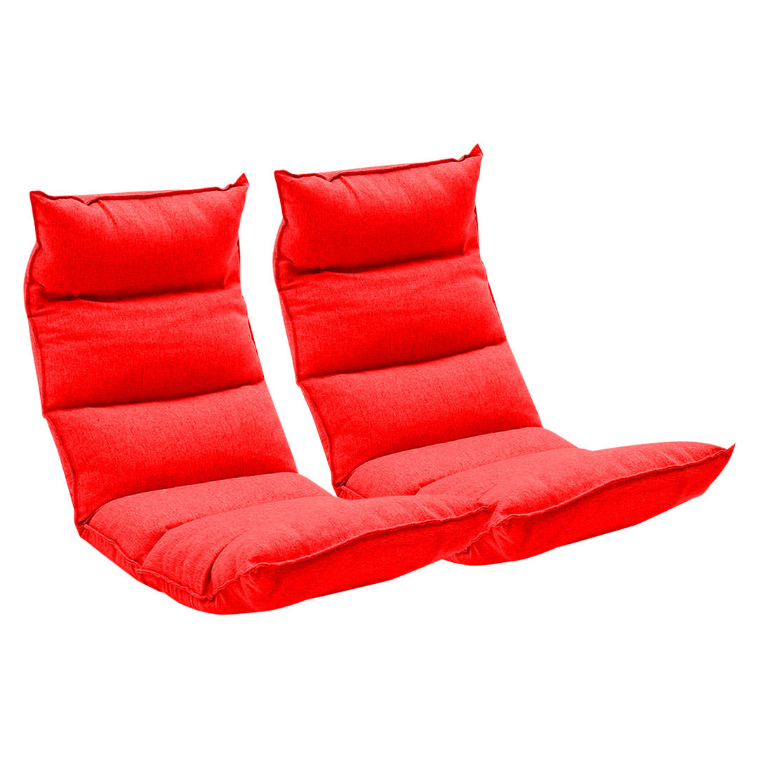 SOGA 2X Foldable Tatami Floor Sofa Bed Meditation Lounge Chair Recliner Lazy Couch Red-Recliner Chair-PEROZ Accessories