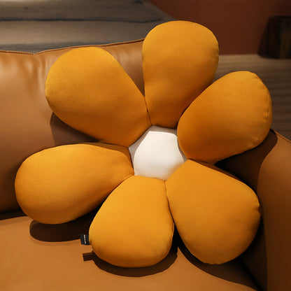 SOGA Coffee Daisy Flower Shape Cushion Soft Leaning Bedside Pad Floor Plush Pillow Home Decor-Chair &amp; Sofa Cushions-PEROZ Accessories