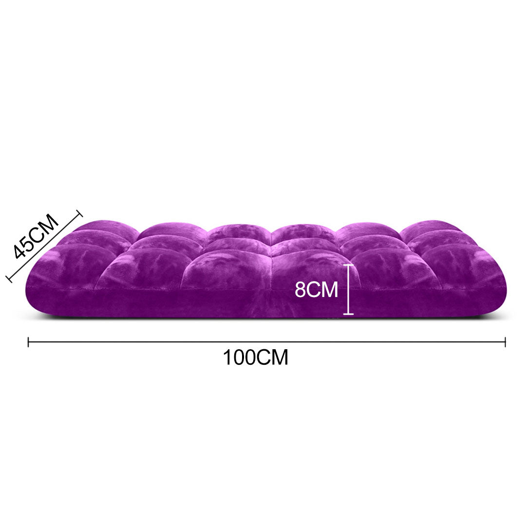 SOGA 2X Floor Recliner Folding Lounge Sofa Futon Couch Folding Chair Cushion Purple-Recliner Chair-PEROZ Accessories