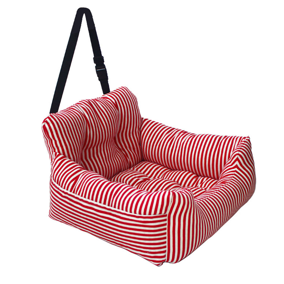 SOGA 2X Red Pet Car Seat Sofa Safety Soft Padded Portable Travel Carrier Bed-Pet Carriers & Travel Products-PEROZ Accessories