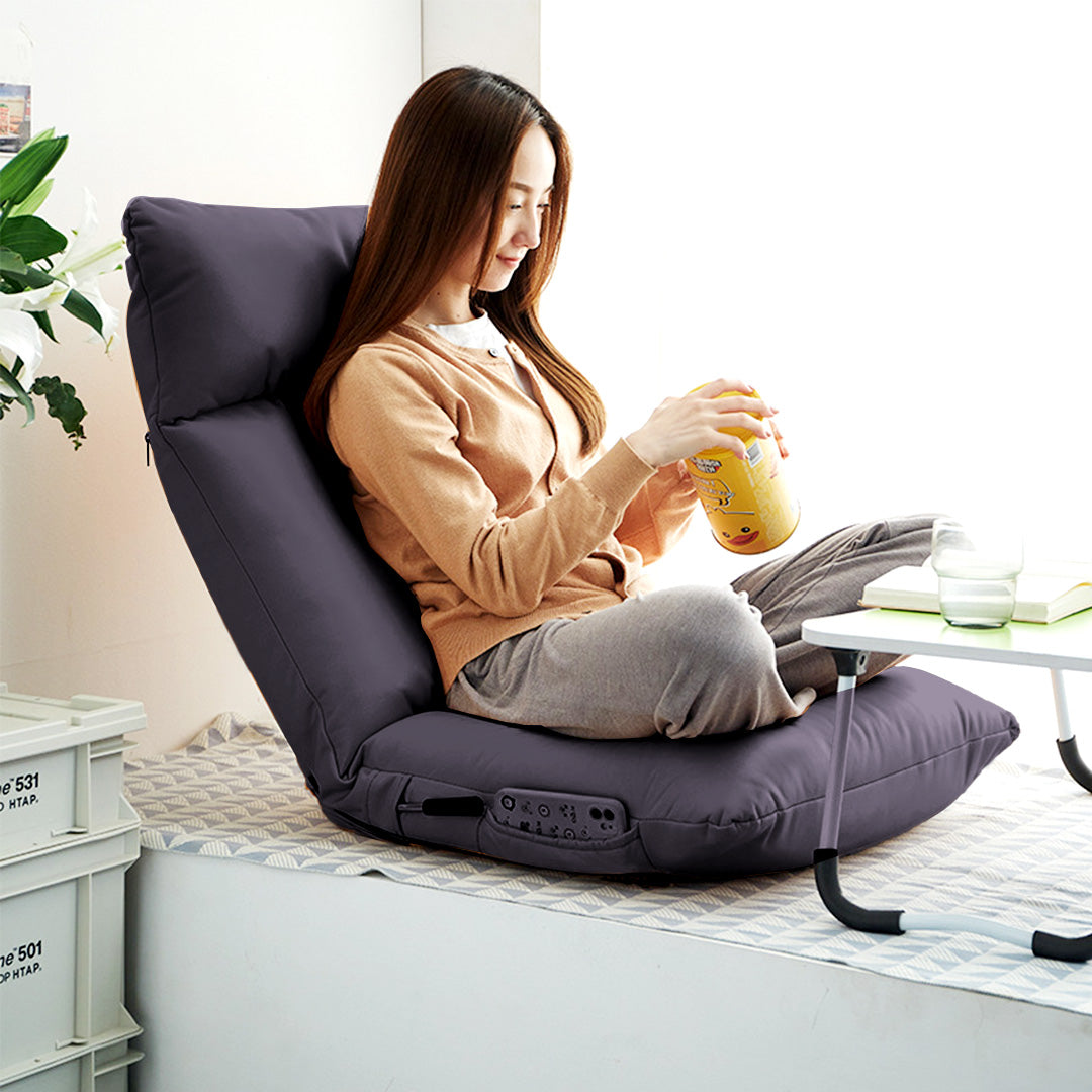 SOGA 2X Grey Lounge Recliner Lazy Sofa Bed Tatami Cushion Collapsible Backrest Seat Home Office Decor-Recliner Chair-PEROZ Accessories