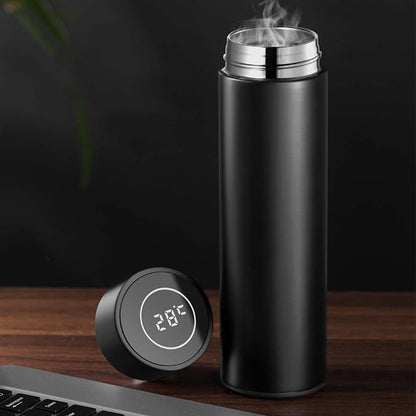 SOGA 500ML Stainless Steel Smart LCD Thermometer Display Bottle Vacuum Flask Thermos Black-Smart Bottles-PEROZ Accessories