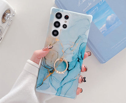 Anymob Samsung Phone Case Sky Blue Crack Granite Marble For S22 Ultra S21 Plus S20 FE S10 A51 A71 A50 A30S Note 10 20-Mobile Phone Cases-PEROZ Accessories