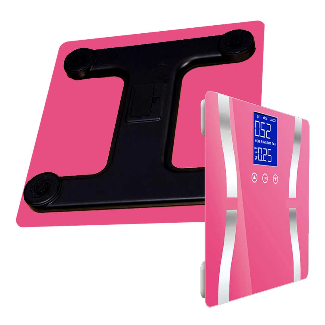 SOGA 2X Glass LCD Digital Body Fat Scale Bathroom Electronic Gym Water Weighing Scales Pink-Body Weight Scales-PEROZ Accessories