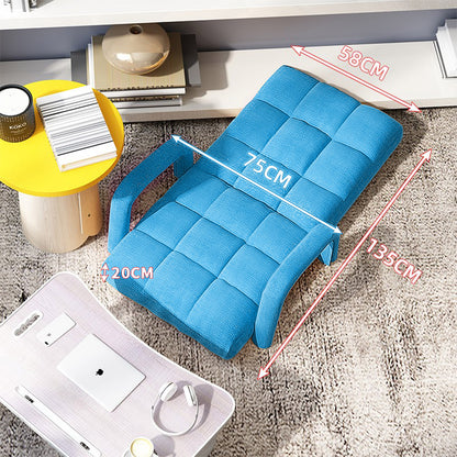 SOGA 4X Foldable Lounge Cushion Adjustable Floor Lazy Recliner Chair with Armrest Blue-PEROZ Accessories