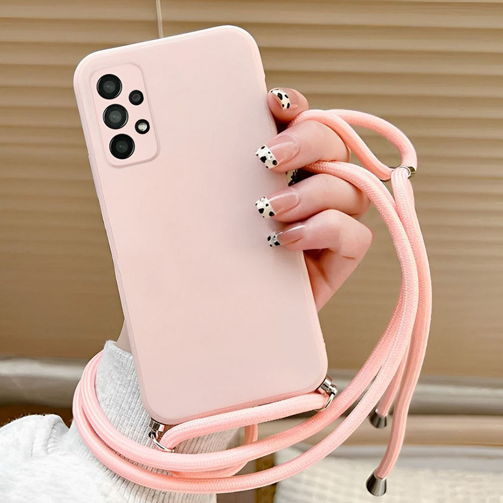 Anymob Samsung Phone Case Pink Crossbody Necklace Lanyard-Mobile Phone Cases-PEROZ Accessories