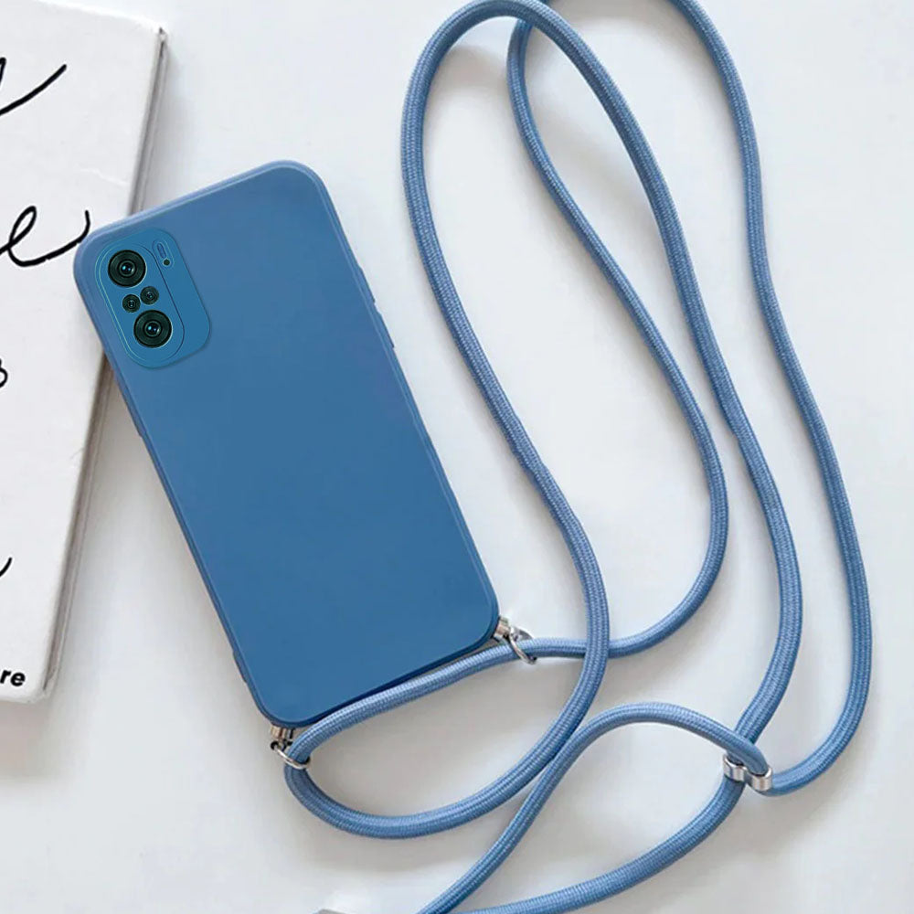 Anymob Xiaomi Phone Case Blue Crossbody Lanyard Soft Silicon For Mi 11T Pro 11 Lite Redmi Note 10 9 Pro Max 10S 9T Mi POCO X3 Compatible-Mobile Phone Cases-PEROZ Accessories