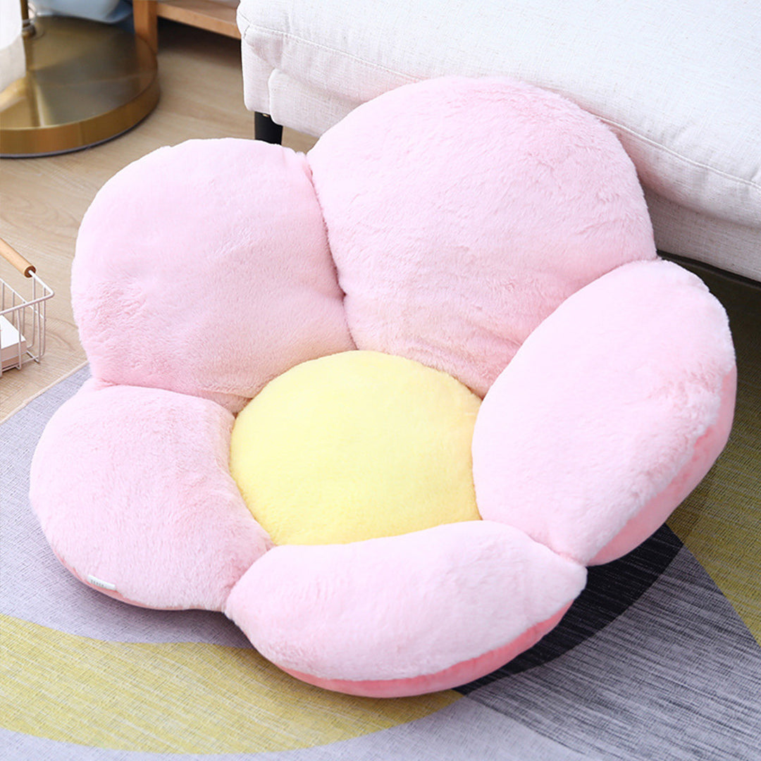 SOGA Pink Whimsical Big Flower Shape Cushion Soft Leaning Bedside Pad Floor Plush Pillow Home Decor-Chair &amp; Sofa Cushions-PEROZ Accessories