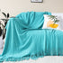 SOGA 2X Teal Acrylic Knitted Throw Blanket Solid Fringed Warm Cozy Woven Cover Couch Bed Sofa Home Decor-Throw Blankets-PEROZ Accessories