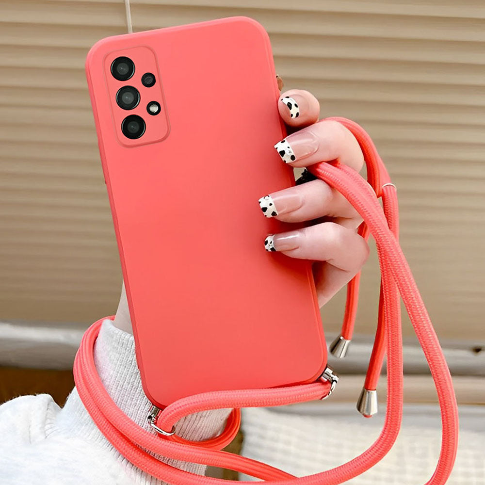 Anymob Samsung Phone Case Red Crossbody Necklace Lanyard-Mobile Phone Cases-PEROZ Accessories