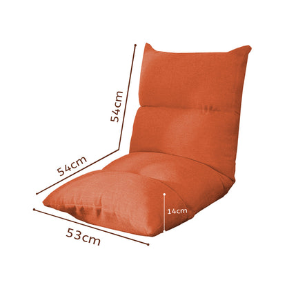SOGA 4X Lounge Floor Recliner Adjustable Lazy Sofa Bed Folding Game Chair Orange-Recliner Chair-PEROZ Accessories