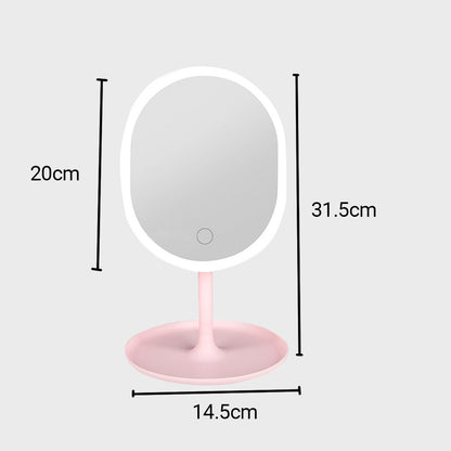 SOGA 2X 20cm Pink Rechargeable LED Light Makeup Mirror Tabletop Vanity Home Decor-Makeup Mirrors-PEROZ Accessories