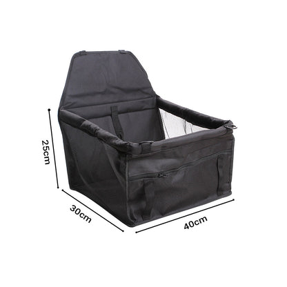 SOGA Waterproof Pet Booster Car Seat Breathable Mesh Safety Travel Portable Dog Carrier Bag Black-PEROZ Accessories