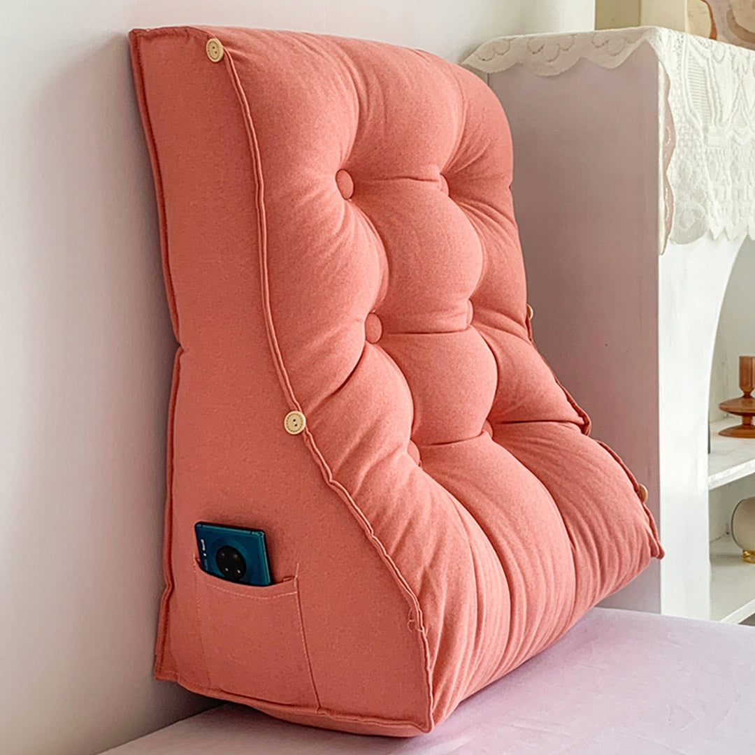 SOGA 2X 45cm Peach Triangular Wedge Lumbar Pillow Headboard Backrest Sofa Bed Cushion Home Decor-Headboard Pillow-PEROZ Accessories