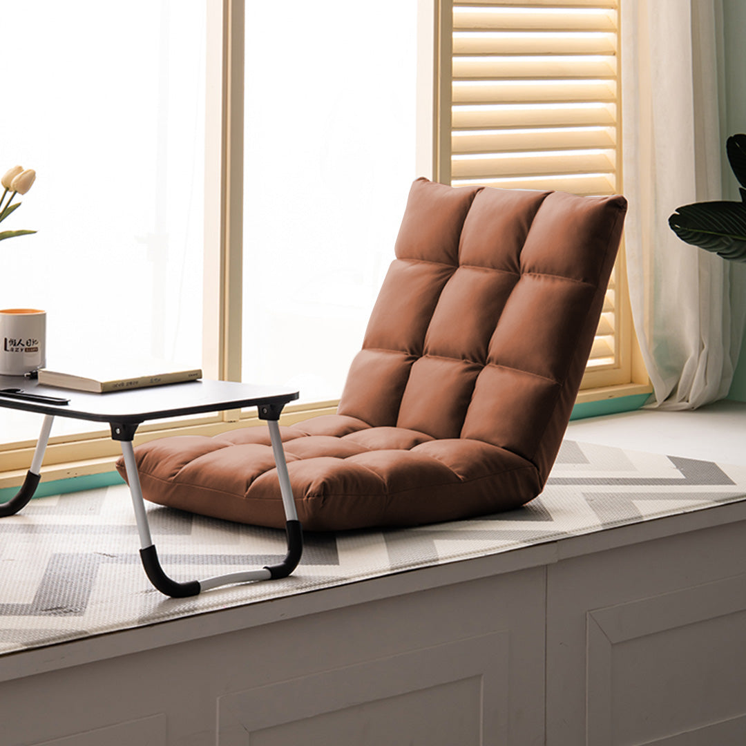 SOGA 2X Coffee Lounge Floor Recliner Adjustable Gaming Sofa Bed Foldable Indoor Outdoor Backrest Seat Home Office Decor-Recliner Sofa Bed-PEROZ Accessories