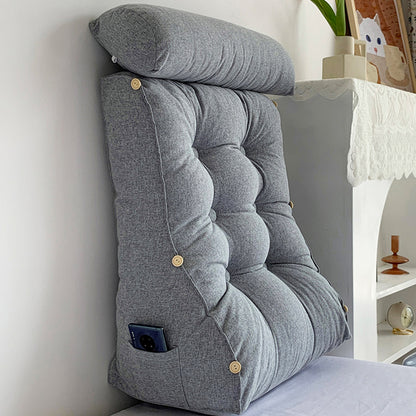 SOGA 4X 45cm SilverTriangular Wedge Lumbar Pillow Headboard Backrest Sofa Bed Cushion Home Decor-Headboard Pillow-PEROZ Accessories