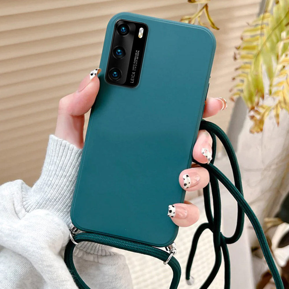 Anymob Huawei Phone Case Forest Green Necklace Lanyard Crossbody Cord Rope Silicone-Mobile Phone Cases-PEROZ Accessories