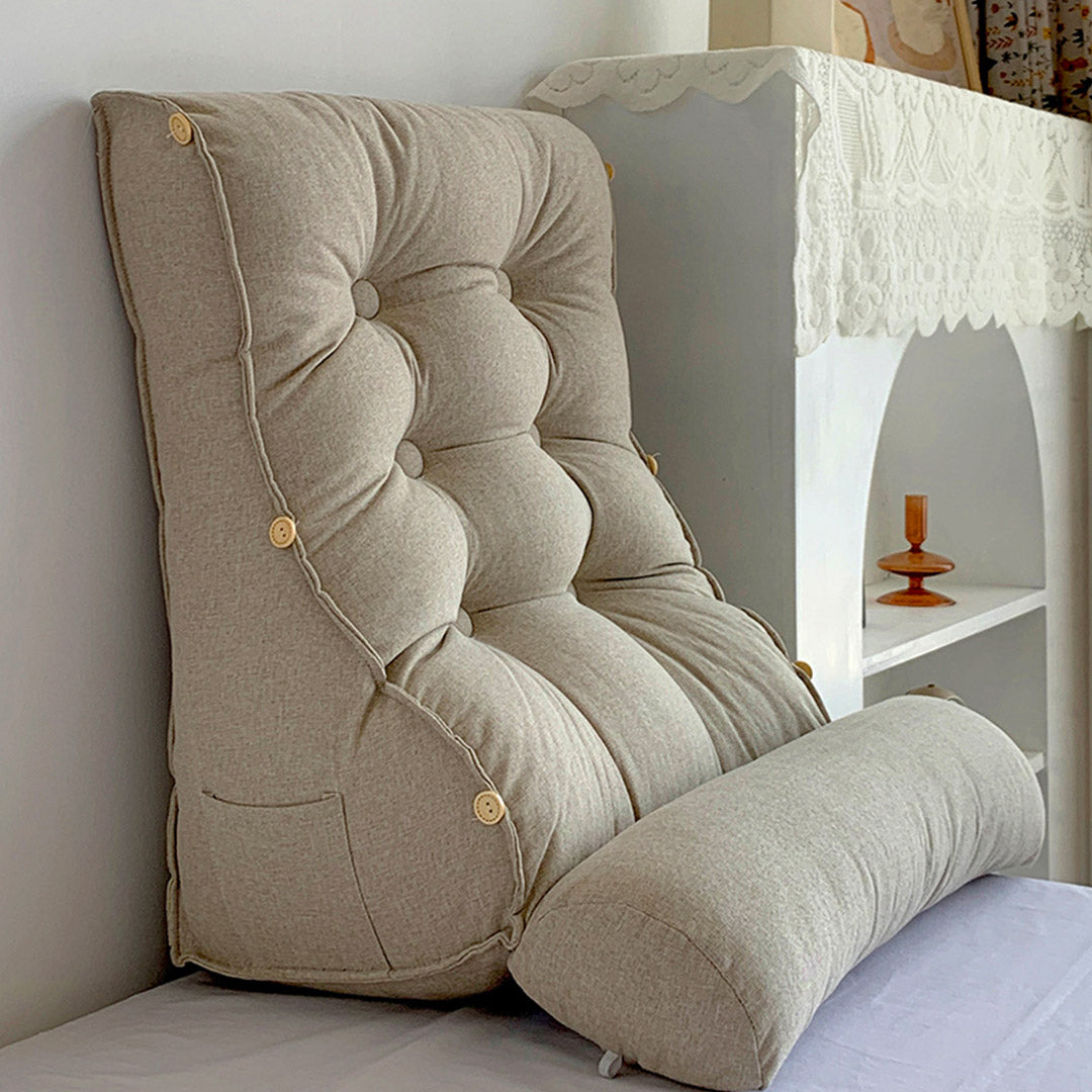 SOGA 4X 60cm White Triangular Wedge Lumbar Pillow Headboard Backrest Sofa Bed Cushion Home Decor-Headboard Pillow-PEROZ Accessories