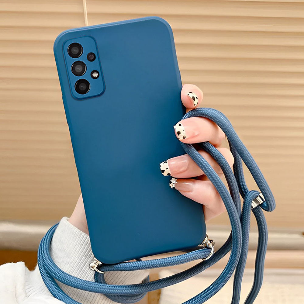 Anymob Samsung Phone Case Dark Blue Crossbody Necklace Lanyard-Mobile Phone Cases-PEROZ Accessories