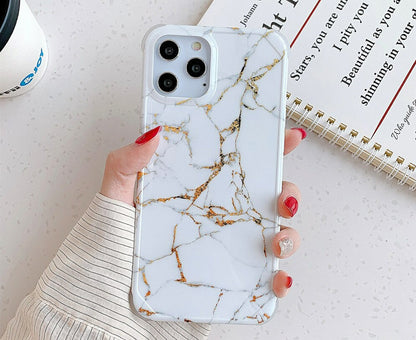 Anymob iPhone Case White Marble Oil Painting Pattern Soft Silicone Back Cover for Apple iPhone 11 Pro Max 7 8 Plus XS XR SE 2020 12 Mini-Mobile Phone Cases-PEROZ Accessories