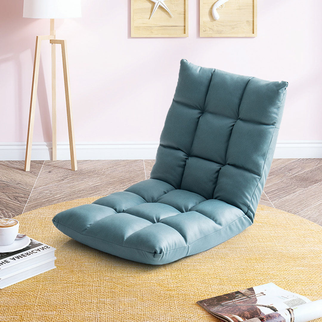SOGA 2X Green Lounge Floor Recliner Adjustable Gaming Sofa Bed Foldable Indoor Outdoor Backrest Seat Home Office Decor-Chair &amp; Sofa Cushions-PEROZ Accessories