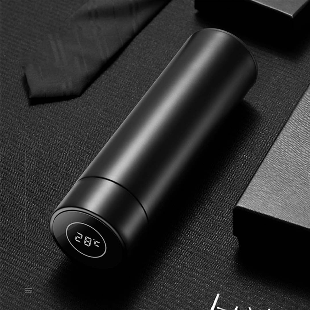 SOGA 2X 500ML Stainless Steel Smart LCD Thermometer Display Bottle Vacuum Flask Thermos Black-Smart Bottles-PEROZ Accessories