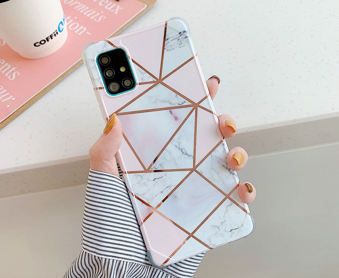 Anymob Samsung Galaxy Phone Case White Glitter Luxury Marble For S20 FE Note 20 Ultra S21 Plus A51 A71 A50 A10 A20 A30-Mobile Phone Cases-PEROZ Accessories