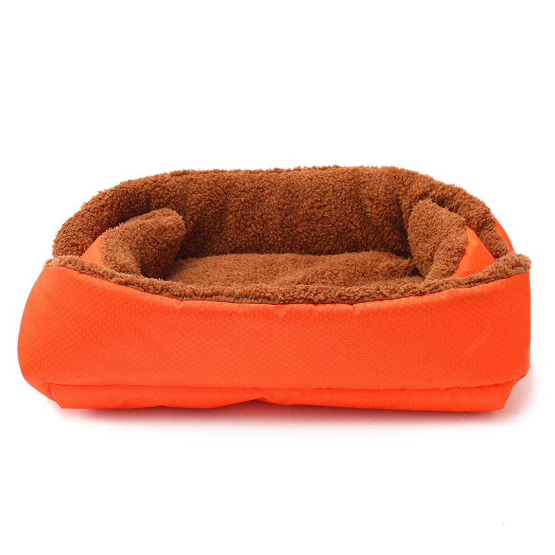 SOGA 2X Orange Dual purpose Cushion Nest Cat Dog Bed Warm Plush Kennel Mat Pet Home Travel Essentials-Pet Carriers &amp; Travel Products-PEROZ Accessories
