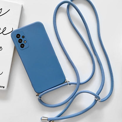 Anymob Samsung Phone Case Blue Crossbody Necklace Lanyard-Mobile Phone Cases-PEROZ Accessories