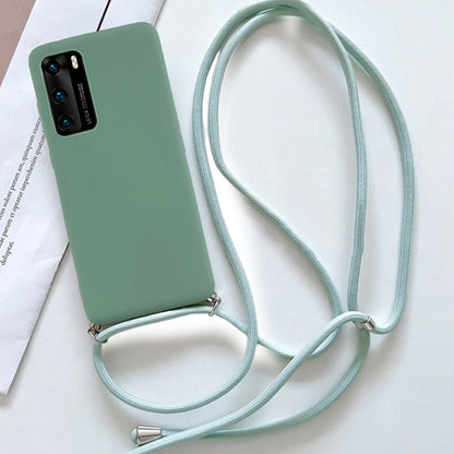 Anymob Huawei Phone Case Green Necklace Lanyard Crossbody Cord Rope Soft Silicone-Mobile Phone Cases-PEROZ Accessories