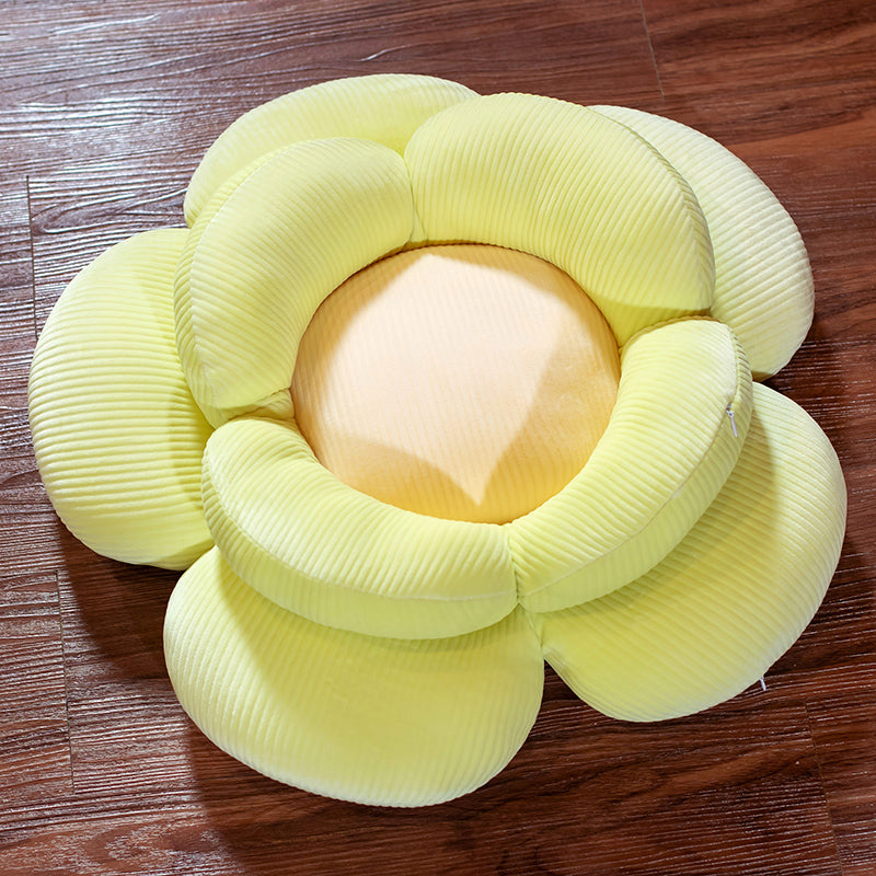 SOGA Green Double Flower Shape Cushion Soft Bedside Floor Plush Pillow Home Decor-Chair &amp; Sofa Cushions-PEROZ Accessories