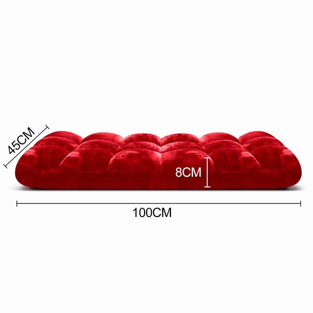SOGA 2X Floor Recliner Folding Lounge Sofa Futon Couch Folding Chair Cushion Red-Recliner Chair-PEROZ Accessories