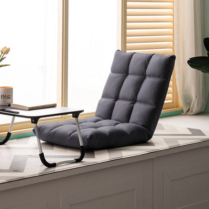 SOGA 2X Grey Lounge Floor Recliner Adjustable Gaming Sofa Bed Foldable Indoor Outdoor Backrest Seat Home Office Decor-Recliner Chair-PEROZ Accessories