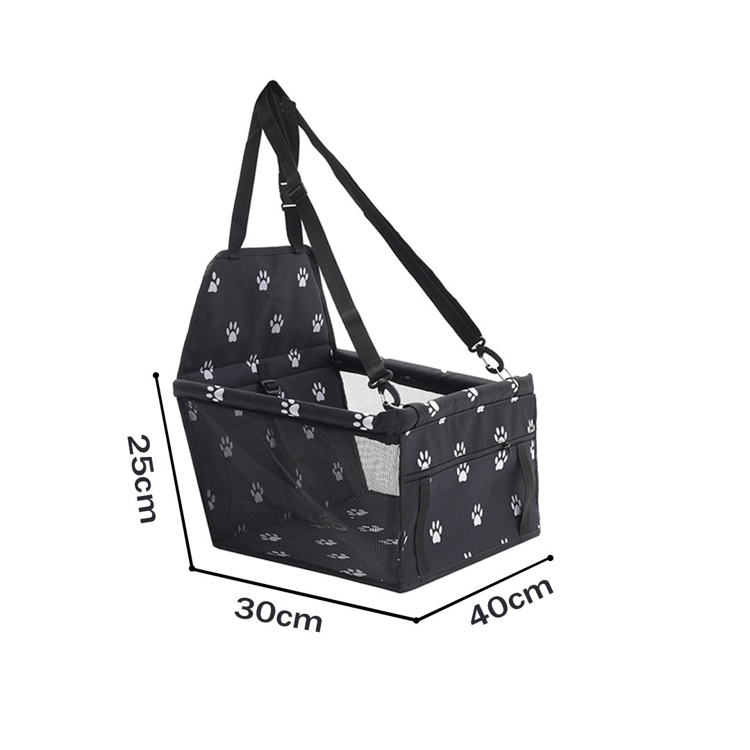 SOGA 2X Waterproof Pet Booster Car Seat Breathable Mesh Safety Travel Portable Dog Carrier Bag Black-Pet Carriers &amp; Travel Products-PEROZ Accessories