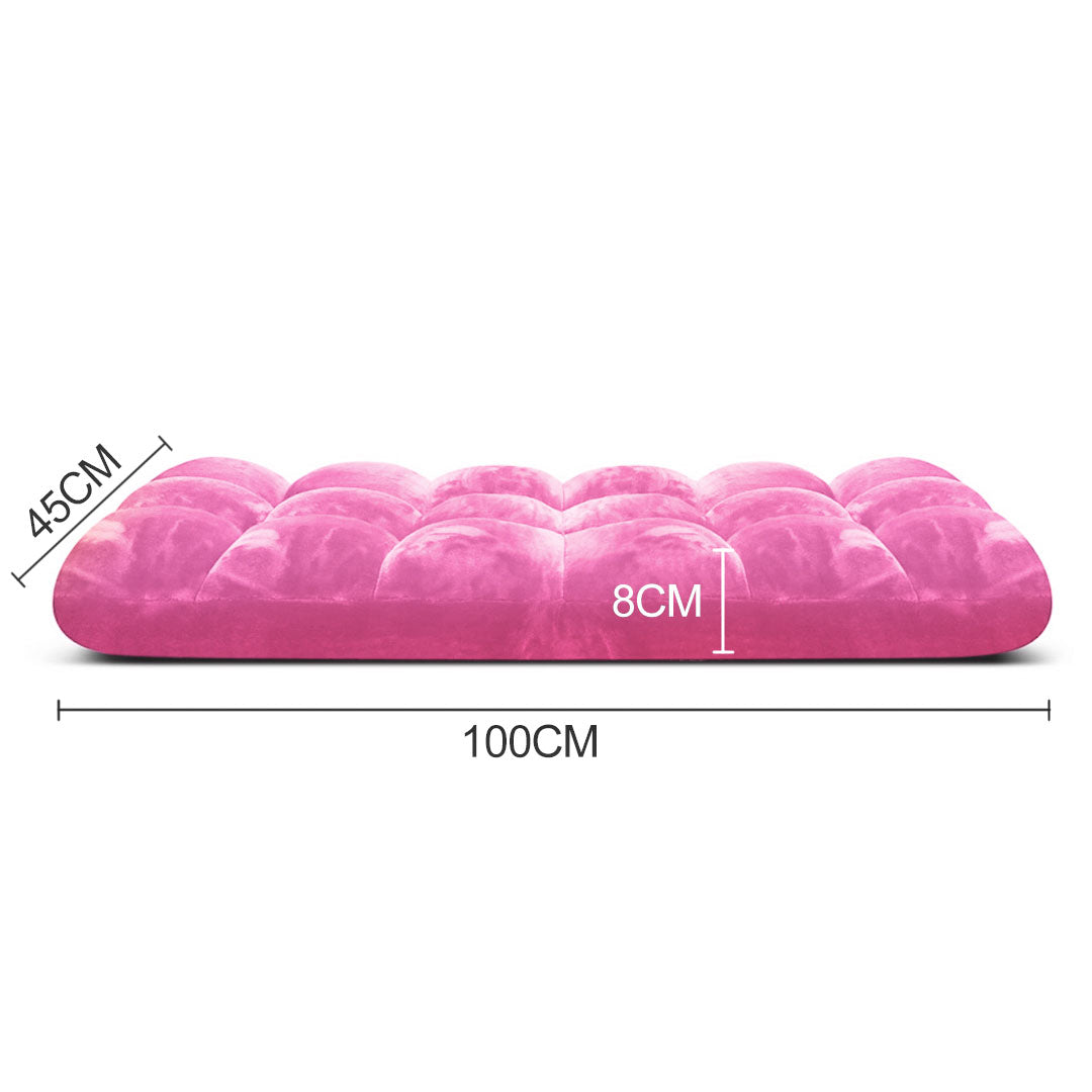SOGA 2X Floor Recliner Folding Lounge Sofa Futon Couch Folding Chair Cushion Light Pink-Recliner Chair-PEROZ Accessories