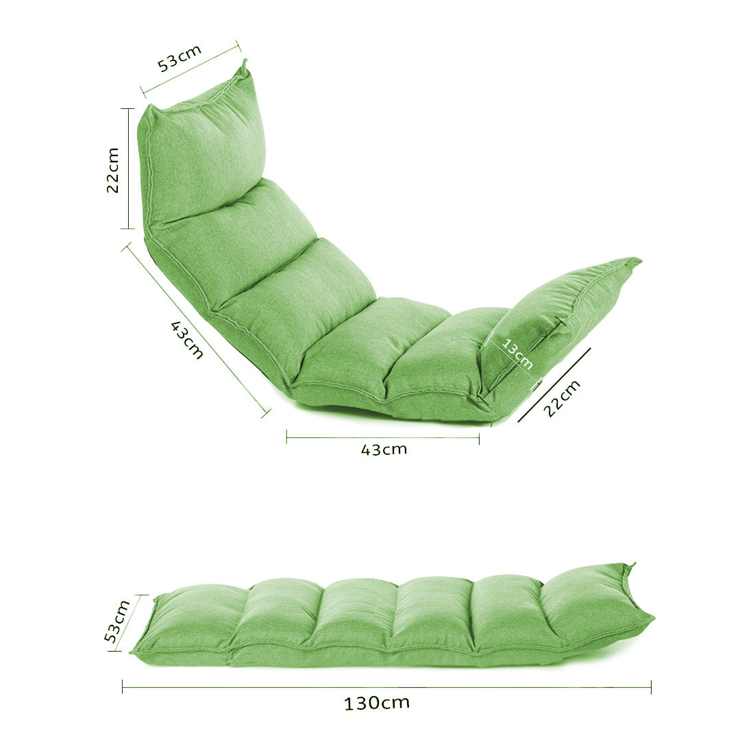 SOGA Foldable Tatami Floor Sofa Bed Meditation Lounge Chair Recliner Lazy Couch Green-Recliner Chair-PEROZ Accessories