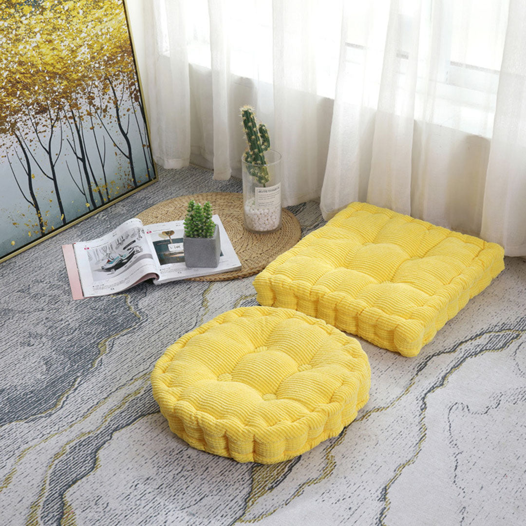 SOGA 4X Yellow Square Cushion Soft Leaning Plush Backrest Throw Seat Pillow Home Office Decor-Chair &amp; Sofa Cushions-PEROZ Accessories