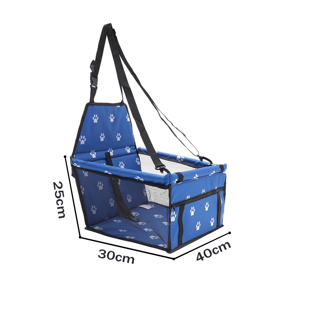 SOGA Waterproof Pet Booster Car Seat Breathable Mesh Safety Travel Portable Dog Carrier Bag Blue-Pet Carriers &amp; Travel Products-PEROZ Accessories