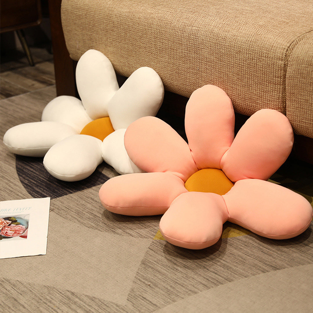 SOGA Pink Daisy Flower Shape Cushion Soft Leaning Bedside Pad Floor Plush Pillow Home Decor-Chair &amp; Sofa Cushions-PEROZ Accessories