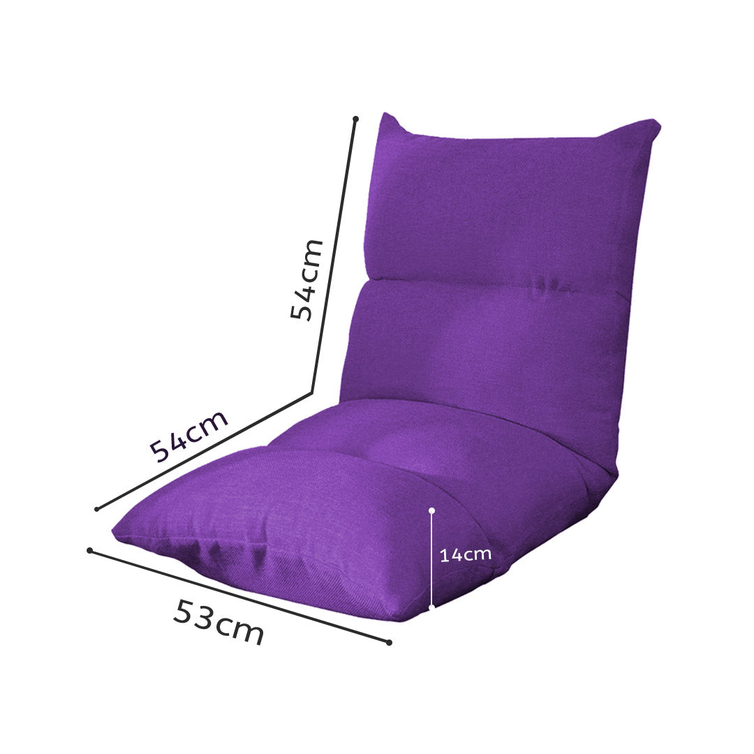SOGA Lounge Floor Recliner Adjustable Lazy Sofa Bed Folding Game Chair Purple-Recliner Chair-PEROZ Accessories